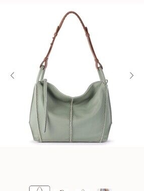 The Sak Green Leather Shoulder Bag with Brown Strap